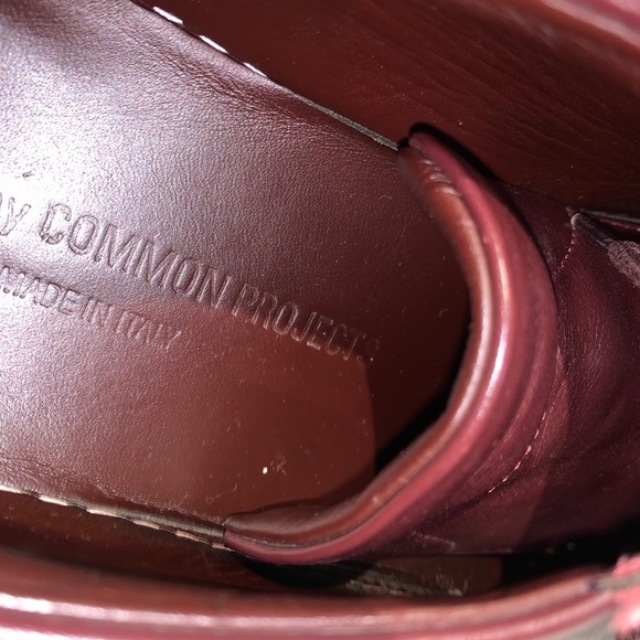 Common Project Burgundy Leather Lowtop Sneakers - Picture 5 of 8